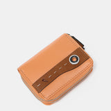 Cartera pequeña en piel bicolor naranja