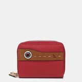 Kleine Geldbörse aus rot-bicolor Leder.