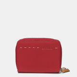 Kleine Geldbörse aus rot-bicolor Leder.