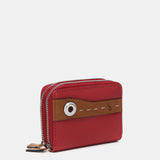 Kleine Geldbörse aus rot-bicolor Leder.