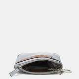 Monedero en piel bicolor gris