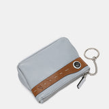 Monedero en piel bicolor gris