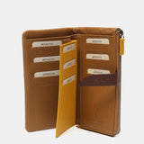 Cartera grande en piel en tonos camel