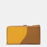 Cartera grande en piel en tonos camel