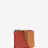 Small leather wallet in coral tones