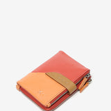 Small leather wallet in coral tones