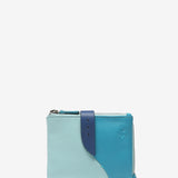 Small leather wallet in blue tones