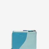 Small leather wallet in blue tones