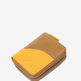 Small leather wallet in camel tones