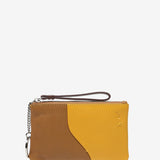 Camel-colored leather wallet