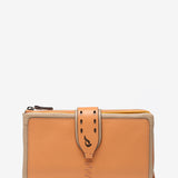 Large orange leather wallet