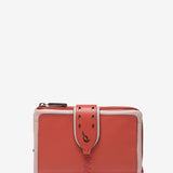 Medium wallet in coral leather