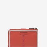 Medium wallet in coral leather