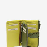 Medium green leather wallet