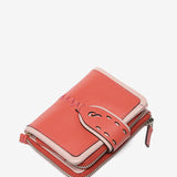 Small wallet in coral leather