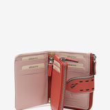 Small wallet in coral leather