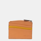 Orange leather card holder