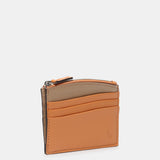 Orange leather card holder