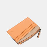 Orange leather card holder