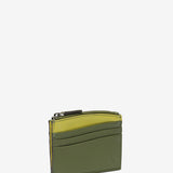 Green leather card holder