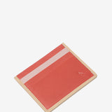 Coral leather card holder