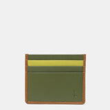 Tarjetero en piel verde