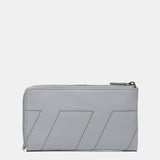 Cartera grande con detalles pasados en piel gris