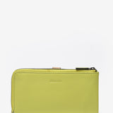 Large wallet in green two-tone leather