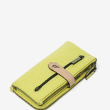 Large wallet in green two-tone leather