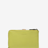 Medium wallet in green two-tone leather