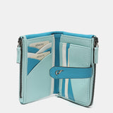 Cartera pequeña en piel bicolor azul