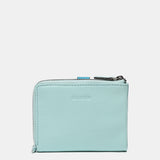 Cartera pequeña en piel bicolor azul