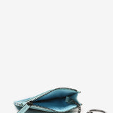 Two-tone blue leather card holder