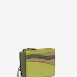 Green two-tone leather card holder