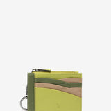 Green two-tone leather card holder