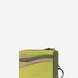 Green two-tone leather card holder