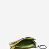 Green two-tone leather card holder