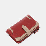 Cartera mediana en piel roja
