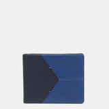 Men's leather wallet with RFID protection in blue