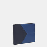 Men's leather wallet with RFID protection in blue