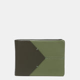 Cartera pequeña de hombre de piel con protección RFID en verde