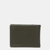 Cartera pequeña de hombre de piel con protección RFID en verde