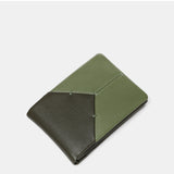 Cartera pequeña de hombre de piel con protección RFID en verde