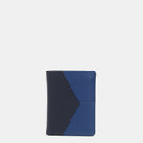 Men's leather wallet with RFID protection in blue