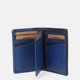 Men's leather wallet with RFID protection in blue