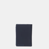 Men's leather wallet with RFID protection in blue