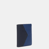 Men's leather wallet with RFID protection in blue