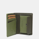 Cartera pequeña de hombre de piel con protección RFID en verde