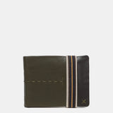 Men's leather wallet with RFID protection in green