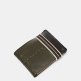 Men's leather wallet with RFID protection in green